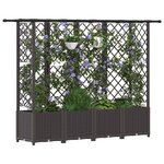 vidaXL Lit Élevé avec Treillis et Toit Marron 202 x 40 x 136 cm PP