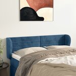 vidaXL Tête de lit avec oreilles Bleu foncé 147x23x78/88 cm Velours