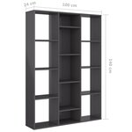 vidaXL Cloison de séparation Gris brillant 100x24x140 cm Aggloméré