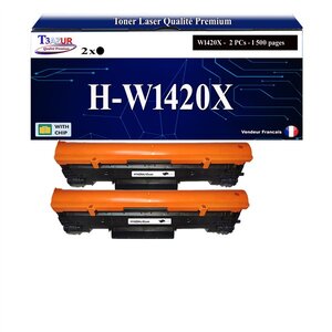 T3AZUR -2x Toners compatibles avec HP W1420X (142X) pour HP LaserJet M109  M109w M110  M110w M111 M111w  M112 M112w