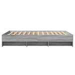 vidaXL Cadre de lit sonoma gris 120x200 cm bois d'ingénierie