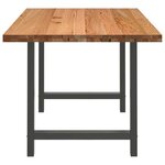 vidaXL Table à manger marron clair bois de chêne massif rectangulaire