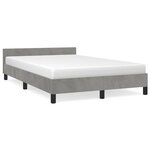 vidaXL Cadre de lit sans matelas gris clair 120x190 cm velours