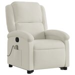 vidaXL Fauteuil de massage inclinable Crème Velours