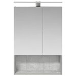 vidaXL Armoire Miroir de Salle de Bain Gris béton 50 x 14 5 x 70 cm