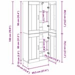 vidaXL Haut Armoire 2 Pièces Chêne noir Bois d'ingénierie