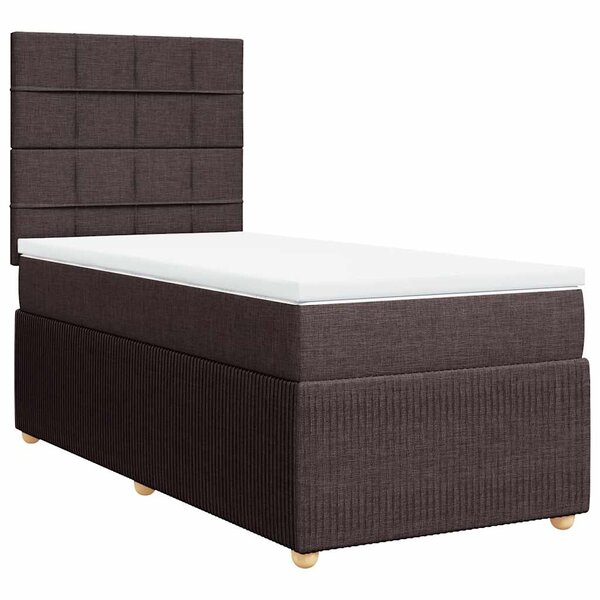 vidaXL Sommier à lattes de lit avec matelas Marron foncé 90x190 cm