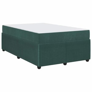 vidaXL Cadre de lit avec matelas Vert foncé 120 x 200 cm tissu