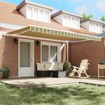 vidaXL Auvent rétractable électrique Vert et jaune 450 × 350 cm