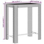 vidaXL Ensemble de bar jardin 5 Pièces noir poly rotin/bois massif acacia