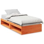 vidaXL Lit de jour sans matelas cire marron 80x200 cm bois pin massif