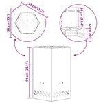 vidaXL Fire Pit Black 38 x 38 x 51 cm Cold-rolled steel