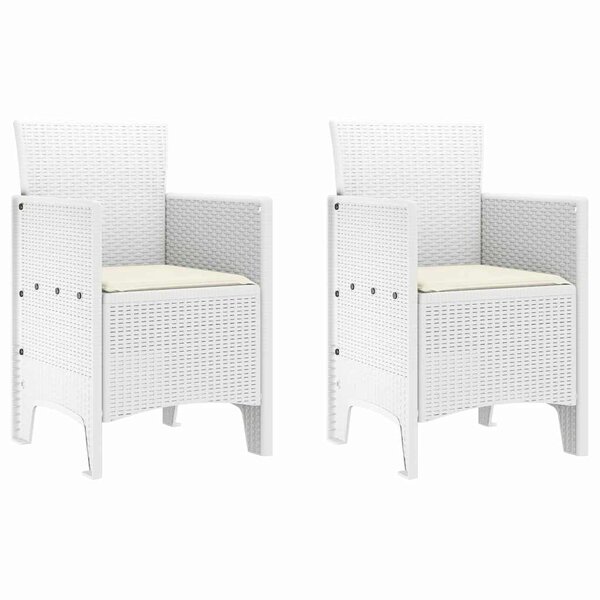 vidaXL Chaise de jardin 2 Pièces Blanc 53 x 49 x 85 cm Polypropylène
