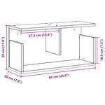 vidaXL Armoire murale 60x20x30 cm chêne fumé bois d'ingénierie