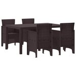 vidaXL Ensemble de salle à manger pour jardin 5 Pièces Marron Rattan Polt