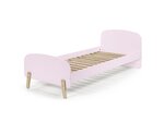 KIDDY Rose Lit simple en bois laqué et brut et sommier + Chevet 1 porte + Coffre à jouets