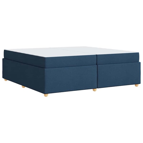 vidaXL Cadre de lit avec matelas Bleu 200 x 200 cm tissu