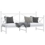 vidaXL Lit de jour avec lit gigogne sans matelas blanc 90x190 cm acier