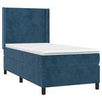 vidaXL Sommier à lattes de lit matelas LED Bleu foncé 90x200cm Velours