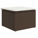 vidaXL Ensemble de canapé de jardin 6 Pièces Marron et Crème polyrotin