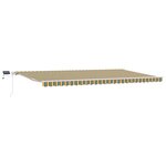 vidaXL Auvent Rétractable Vert et jaune 600 × 350 cm Tissu et acier