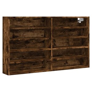 vidaXL Armoire à vitrine chêne fumé 100x15x58 cm bois d'ingénierie