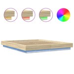 vidaXL Cadre de lit avec lumières LED sans matelas 160x200 cm