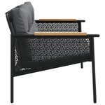vidaXL Banc de jardin avec coussins 116 cm noir acier