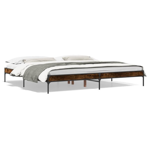 vidaXL Cadre de lit sans matelas chêne fumé 200x200 cm