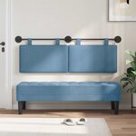 vidaXL Tête de lit suspendue Bleu Tissu en velours côtelé
