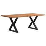 vidaXL Table à manger marron clair bois de chêne massif rectangulaire