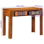 vidaXL Bureau avec tiroir Marron 100 x 50 x 75 cm Bois d'acacia massif