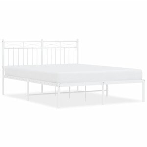 vidaXL Cadre de lit métal sans matelas et tête de lit blanc 140x200 cm