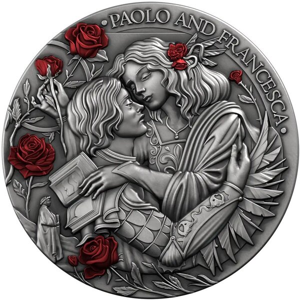 Monnaie PAOLO AND FRANCESCA Love Stories 2 Oz Argent 25$ Liberia 2026