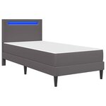 vidaXL Cadre de lit avec bandes LED Gris 90 x 190 cm Simili cuir
