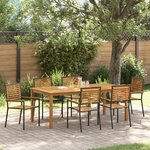 Ensemble de salle à manger de jardin 7 pièces vidaXL en poly rotin noir acacia