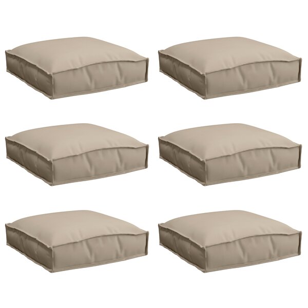 vidaXL Coussins de palette pour sièges 6 Pièces Taupe 40x40x8 cm Tissu Oxford