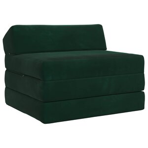 vidaXL Canapé-lit pliable Vert foncé 200 x 70 x 10 cm Velours