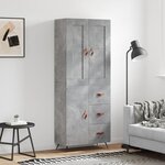 vidaXL Buffet haut Gris béton 69 5x34x180 cm Bois d'ingénierie