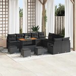 vidaXL Ensemble de canapé de jardin 14 Pièces Noir 110 x 55 x 71 cm