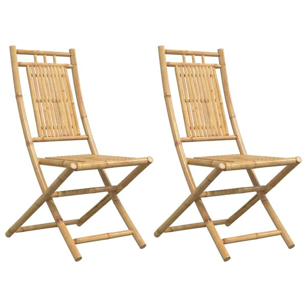 vidaXL Chaises pliables de jardin lot de 2 46x66x99 cm bambou