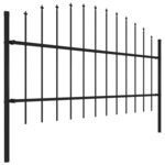 vidaXL Clôture de jardin avec dessus en lance Acier 1 7 m Noir
