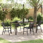 vidaXL Ensemble de Salle à Manger de Jardin 5 Pièces Noir Poly Rotin