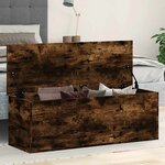 vidaXL Boîte de rangement chêne fumé 102x35x35 cm bois d'ingénierie