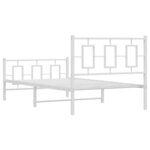 vidaXL Cadre de lit métal sans matelas et pied de lit blanc 100x200 cm