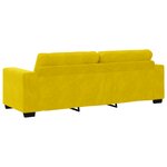 Ensemble de canapé 3 pièces avec coussins en velours jaune