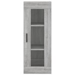 vidaXL Buffet haut Sonoma gris 34 5x34x180 cm Bois d'ingénierie