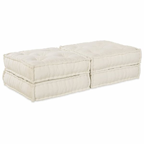 vidaXL Unité de canapé modulaire 2 Pièces Crème 140 x 70 x 36 cm Tissu