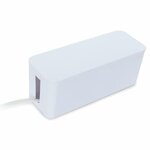 Perel prise schuko 5 voies avec système de gestion de câble blanc