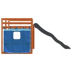 vidaXL Lit superposé sans matelas avec toboggan et rideaux 90x200 cm